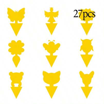 27er-Pack klebrige Insektenbretter Insektenfalle doppelseitige gelbe Bretter Insektenbretter Schmetterlingsblumenform Insektenfalle speziell geformte wasserdichte Gartenblume