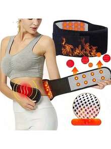 Self-Heating Adjustable Waist Belt, Warm Lumbar Support Frame, Back Protection In Winter, Air Conditioning Insulation In Summer - Black - View 10