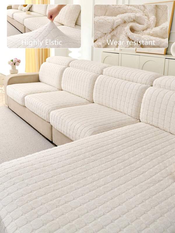 غطاء كلاسيكي للأريكة من القطيفة السميكة الدافئة ذات اللون الأحادي لفصلي الخريف والشتاء، بنمط ريفي ناعم وصديق للبشرة من قماش مطاطي، مضاد للانزلاق والخدش وصديق للحيوانات الأليفة، مناسب لديكور غرف النوم والمكتب وغرفة الطعام وغرفة المعيشة، يناسب أريكة من 1 أو 2 أو 3 أو 4 مقاعد، هدية عيد الميلاد