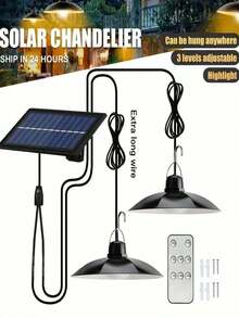 1PC Outdoor Solar Camping Lantern (Dual/Single Head Optional) - Wireless Detachable Solar Lamp, 3 Cool White Lighting Modes, 18650 Large-Capacity Battery, Sturdy Waterproof Plastic Shell, Rechargeable Solar Light For Car, Porch, Warehouse, Home, Festive Decor For Christmas, Halloween, Easter