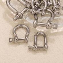 1pc Stainless Steel 18K Gold-Plated Buckle Rope Knot Clasp Rope Hook Mountaineering Buckle Horseshoe Buckle D-Shaped Shackle Money Clasp Luggage Buckle Jewellery Accessories DlY Charm Jewellery Making Components - Hang Buckle - View 1