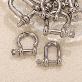 1个不锈钢18K镀金绳结扣绳钩登山扣马蹄扣D形卸扣钱扣行李扣珠宝配件DIY饰品制作组件