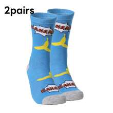 2 pares de calcetines de tobillo con estampado de frutas de dibujos animados para hombres