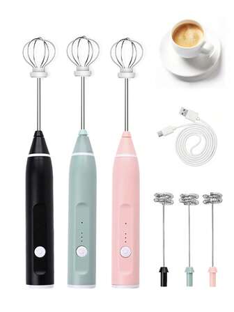 1pc Rechargeable 2-In-1 Electric Milk Frother, Foam Maker, Egg Whisk, And Blender - Portable Cappuccino And Coffee Mixer For Kitchen Supplies