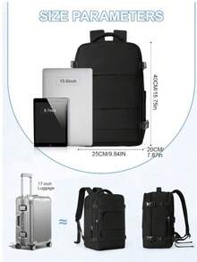 1pc Large Capacity Water-Proof Backpack With Shoe Compartment,  Laptop Compartment, Perfect For Hiking, Camping, Outdoor Activities, Travel, And College School Summer Large Capacity School Pencil Case The Sporty Life Bag Pack Hiking Bag Weekend Bag Backpacks Travel Must Haves Large Bag Spring School Supplies School Backpack Springbreak Step Into Spring Travel Bag Vacation Travel Backpack Gift - 黑色 - 查看 3