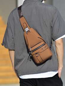 WEIXIER Unisex Sports Sling Bag, Adjustable Detachable Strap, Multi-Compartment Multi-Pocket, Multifunctional Adjustable Detachable Strap, Casual Commuter Bag, Retro Minimalist Business Style Bag, Suitable For Work, School, Travel, Commuting, Shopping, Gift For Girlfriend, Family, Friends Pouch Vintage