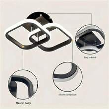 1pc Square Pendant Light, 3000-6000K Dimmable Metal Pendant Lamp, Suitable For Kitchen, Attic, Corridor, Balcony, Staircase, Bedroom And Other Spaces - Three Colors Of Light - View 7