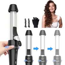 UKLISS Plancha alisadora y rizadora profesional 2 en 1 - Plancha cerámica con temperatura ajustable, pantalla LCD y bloqueo - Perfecta para todo tipo de cabello - Regalo ideal para mujeres, enchufe estadounidense