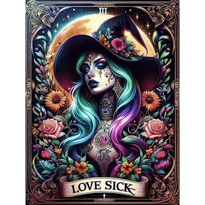 طقم رسم الماس 5D، تصميم كرتوني بالحب، ألماس دائري، مادة PMMA، تطريز كامل DIY، ديكور جداري منزلي، أدوات وإمدادات حرفية، طقم لوحة فسيفساء الماس