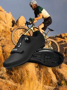 Professional Cycling Flat SPD Shoes Road Sneakers Men Footwear Dirt Bike Racing Bicycle Woman Road SPD Speed Cleat Biking,Anti-Slip And Wear-Resistant,Lightweight And Comfortable - Black - View 4