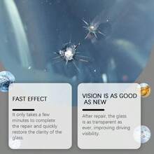 Agente de cuidado del parabrisas del automóvil, El líquido especializado en la reparación del vidrio repara los arañazos superficiales y las grietas iniciales,Reparación rápida de grietas. Visión clara. Limpiador,eliminando suciedad, polvo y residuos - Negro - Ver 6