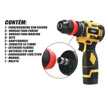 Drill/Driver With 2 Batteries, 16.8 Volts, 3/8" 10mm, 2200rpm, Brushless. - 黃色 - 查看 3