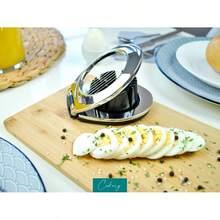 2-In-1 Stainless Steel Egg Slicer And Dishwasher-Mozzarella Cheese Cutter - Black - View 2