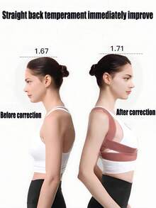 1 pièce Correcteur de posture mis à jour pour hommes et femmes, la taille est petite, envisagez de commander une taille au-dessus pour un ajustement ample, soutien dorsal réglable pour la clavicule et le cou/l'épaule, confort vertical (rose) Correcteur de posture pour hommes et femmes, fixation de la santé corporelle, soutien dorsal supérieur pour la clavicule et l'épaule sous les vêtements, noir