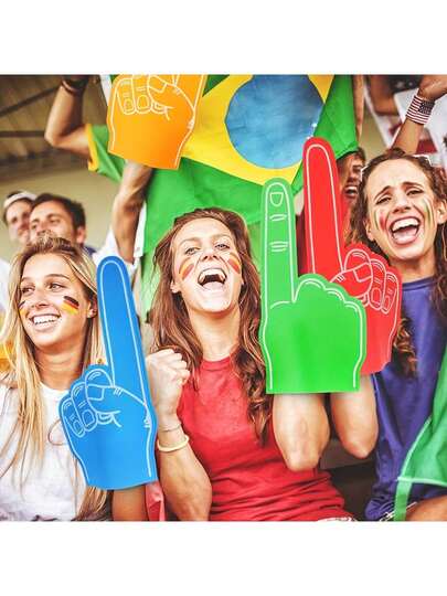 1个巨型泡沫手指 - “我们是第一”设计，耐用EVA材质，完美适用于体育赛事、比赛、体育场馆 - 活力四射的“精彩即将上演”球迷配件，啦啦队主题，体育场馆装饰 | 活力球迷装备