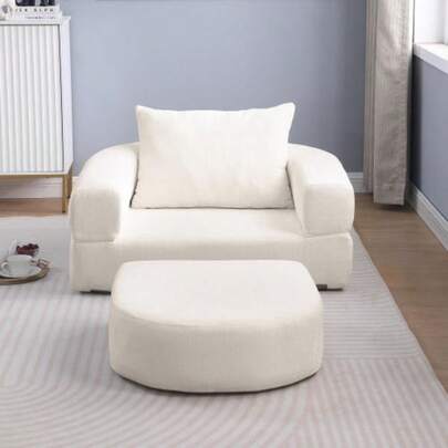 Gecomprimeerde, opvouwbare slaapbank: slaapbank met pillowtop-top, moderne stoffen vloer en futonbank, opvouwbaar matras voor woonkamer/slaapkamer/gastengebruik/thuiskantoor/appartement.
