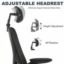 Mesh Office Chair Ergonomic 360° Swivel Lift Computer Desk Adjustable Height UK - Black - View 9