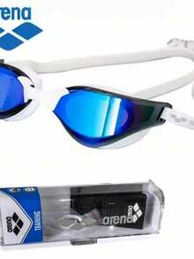 ARENA Unisex Snake Skin Pattern Racing Swim Goggles, Anti-Fog Anti-Leak, Extremely Comfortable - White - View 5
