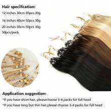 50 Stränge Microlink Haarverlängerungen menschliches Haar natürliches schwarzes Utral glatte und super weiche Mikro-Schleife-Haarverlängerungen 30g/Packung seidige gerade Mikroperlen-Haarverlängerungen für Frauen, einfach zu installieren und zu bedienen. Geeignet für den Alltag, Termine, Partys und verschiedene Festivals. Zeigen Sie Ihr Vertrauen und Ihre Schönheit - S2 - Übersicht 5