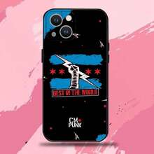Funda de teléfono de silicona suave negra compatible con WWE CM P-Punk para iPhone 16, 15, 14, 13, 12, 11 Plus, Pro Max, XS, X, XR, SE, Mini, 8, 7, y compatible con los modelos 17, 17 Pro y 17 Pro Max - Z2 - Ver 6
