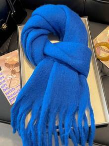 1 Elegante bufanda tipo poncho para mujer, estilo Maillard, nueva versión coreana, estilo Ins, capa cálida, chal, atmósfera, bufanda para estudiante universitaria