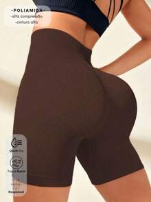 Seamless Ribbed Shorts – High Compression - Rỉ Nâu - Xem 2