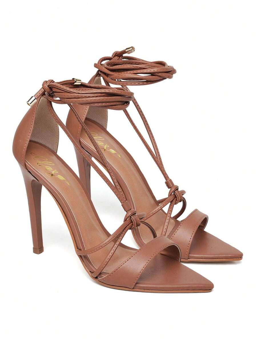 Women Heeled Sandals - 棕色 - 查看 1