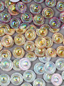 50 piezas/paquete, Rhinestones de resina redondos de 14 mm, Rhinestones de resina coloreados y con efecto AB, Rhinestones de resina de fondo plano para decoración DIY en ropa, bolsos, zapatos y manualidades