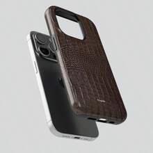 Brown Crocodile Pattern The Product Is A 2D Image.Not A 3D Image Two-In-One Matte Texture Phone Case Suitable For Compatible With Iphone17,17AIR,16, 15, 14, 13, 12, 11, PRO MAX,PLUS,X,XS ,Case Suitable For Compatible With Samsung Galaxy S21/22/23/24/25 Ultra/FE+,NOTE20 Ultra,A71/56/55/54/53/52/36/34/26/25/23/16/15/14/13/06 - 彩色 - 查看 4