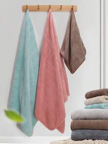 4pcs Towel Set | Minimalist Luxury Mixed Style Set, Coral Fleece Super Soft Absorbent Quick Dry Skin-Friendly, Family Pack, Daily Essential, Suitable For Bathroom, Kitchen, Home, Restroom, Swimming, Travel, Spa, Valentine's Day Gift And More, 13.78x29.53inch/35x75cm, 27.56x55.12inch/70x140cm