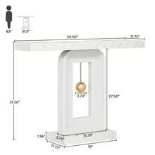 LITTLE TREE Modern Console Table, 40 Inches Faux Marble Sofa Table, Contemporary Entryway Table For Living Room Hallway Entrance - trắng - Xem 2