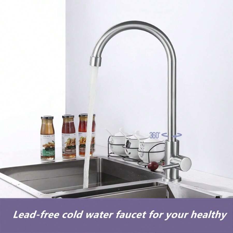 Rubinetto monocomando per lavello da cucina con controllo del flusso - Argento - Visualizzare 1