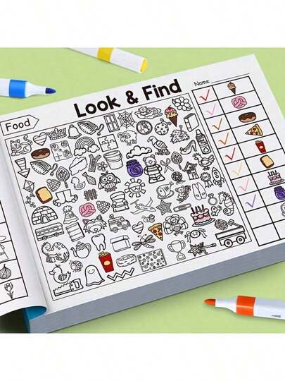 Children's Interactive Seek - And - Find Game Book - Enhance Brain With Sudoku Puzzles, Memory And Color Recognition. It's A Travel Puzzle Card For Both Home And School Use, With Durable Pages And Fun Challenges. Ideal As A Gift For Thanksgiving, Christmas And New Year.