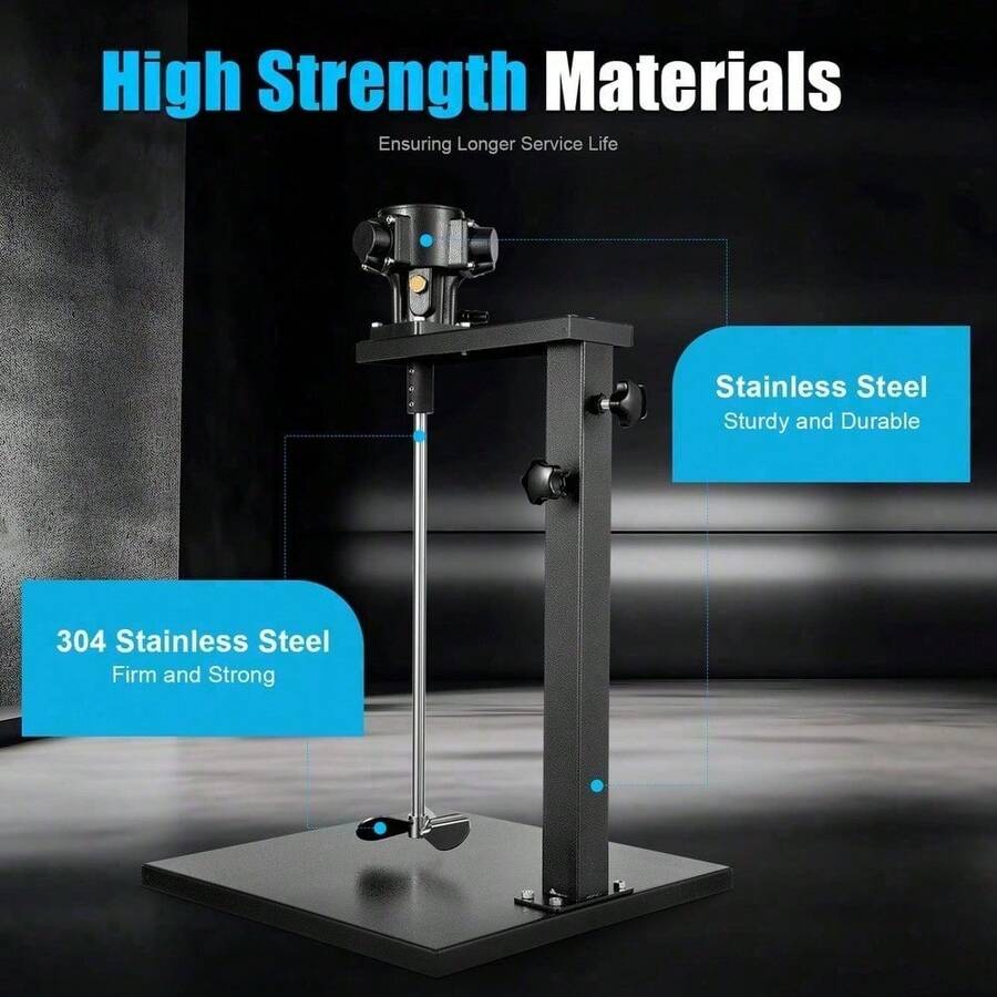 5 Gal Pneumatic Paint Mixer For Tank Barrel Stainless Steel Mix Tool With Stand - Black - View 1