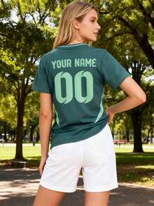 2025 Customized Name & Number Jersey, Summer Outdoor Sports Single Piece Short Sleeve Top, Women's Sports Team Club Training Jersey - Multicolor - View 10