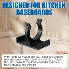 12 Pcs Kitchen Plinth Clips With 24 Screws, Kitchen Kickboard Kick Board Plinth Clips Secure Kickboard Installation Sofa Bed Furniture Table - Black - View 6