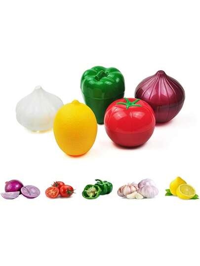 1 Piece Onion Crisper Box, Onion Freshener, Vegetable Shaped Crisper Box, Refrigerator Storage Container, Onion Vegetable Crisper Box, Kitchen Gadgets Christmas Gift Fruit And Vegetable Shaped Food Saver Storage Container Holder Refrigerator Vegetable Crisper Box (Onion, Tomato, Lemon, Green Pepper)