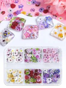 树脂填充蝴蝶、玫瑰、鸢尾花、樱花、雏菊花朵装饰品，情人节礼物，DIY配件 - 彩色 - 查看 5