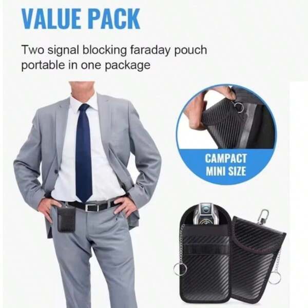 New Carbon Fiber Key Fob, Car RFID Shielding Key Holder, Anti-Magnetic Signal Blocking, Demagnetization