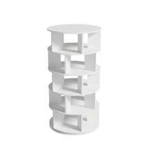 Shoe Rack, Rotating Angle, White Round, 5 Levels, Height 115 Cm, Width 60 Cm - White - View 8