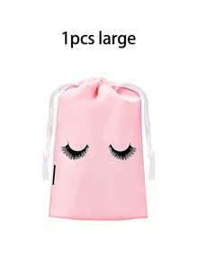 10pcs/Eyelash Care Bag With Pull String, Cosmetic Storage Bag, Travel Size, Eyelash Storage Pouch, Eva Pink Makeup Bag, Cute Mascara Design, Brushes And Beauty Essentials - A Cosmetic Storage Box