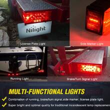 Kit de luces de remolque, todos los LED, sumergible a la izquierda y derecha impermeable para remolques, barco, remolque, camión, caravana, motos de nieve - Rojo - Ver 6