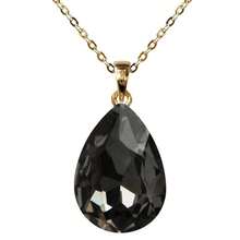 Navachi 18k Gold Plated Water Drop Pear-Shaped  Pendant Necklace 16inch+2inch{Inchcolor_nameinch:InchGreyinch} - 灰色 - 查看 1
