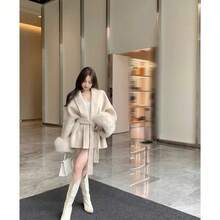 Women Overcoats - 杏色 - 查看 12