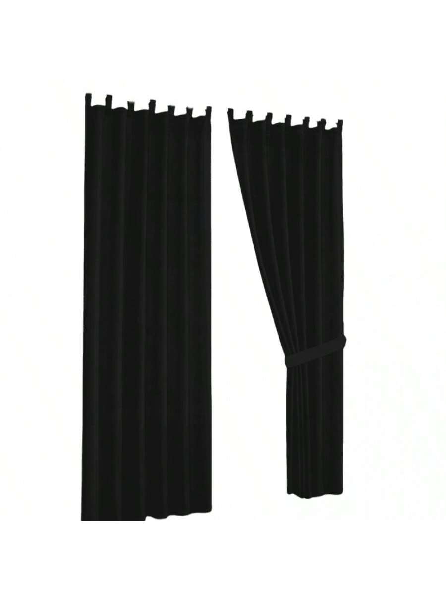 Juego de Cortinas Negras con Ollaos para Barra