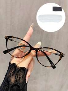 1 Pair/2 Pairs Vintage Women's Cat-Eye Glasses Y2K Small Frame Light Clear Lens Fashion Decorative Glasses Stainless Steel Frame Daily Use