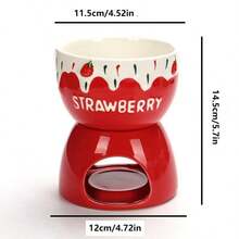 1pc, High-Appearance Ceramic Chocolate And Cheese Hot Pot Set, Base With Ceramic Bowl, Cute Home Use DIY Dessert Snack Chocolate Heater, Suitable For Valentine's Day, Gatherings, And Family Gatherings, Ideal Gift For Cheese, Chocolate, And Dessert Enthusiasts