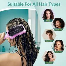Curl Defining Brush, Curly Hair Brush Products For Effortlessly Detangling Shaping And Styling Women's Men's Curls On All Wet Or Dry Hair Types, Reduces Frizz - Màu tím cẩm thạch - Xem 4