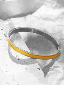 1条彩色珐琅手链，3毫米纤细不锈钢简约浪漫女士手链，永不褪色 - 3mm銀色 - 查看 8