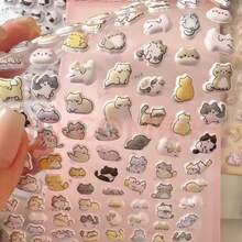 قطعة واحدة ملصق رغوي ثلاثي الأبعاد بتصميم حيوان، بطريقة جميلة، ملصق ديكور كرتوني، مصنوع من الإسفنج والبي في سي، متوفر بأربعة أنماط: باندا، جرو، أرنب، وقطة. يمكن تطبيقه على كتب الملصقات، دفاتر اليوميات، أجهزة الكمبيوتر المحمولة، والثلاجات. - متعدد الألوان - مشاهدة 3